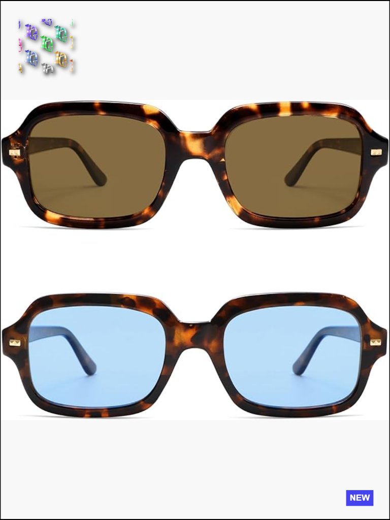 Retro Square Polarized Sunglasses For Women Men Vintage Rectangle Shades